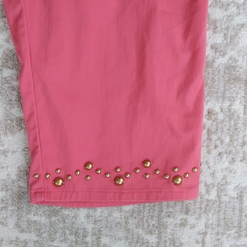 Brielle Blvd. Embellsihed Capri Pants 14P Pink Orange - Picture 5 of 16
